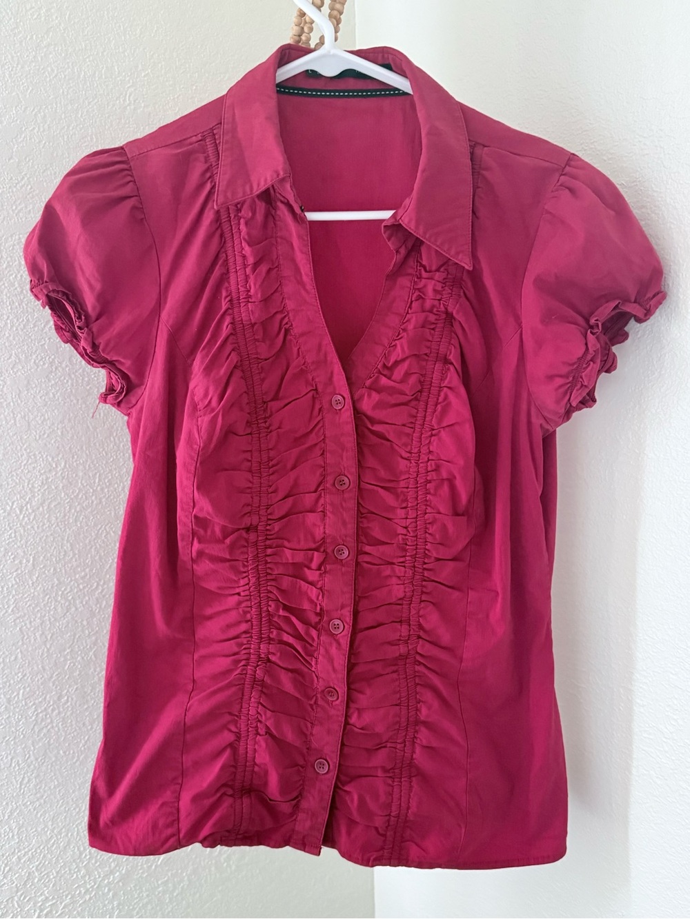Maurices Y2K Ruffle Button down blouse